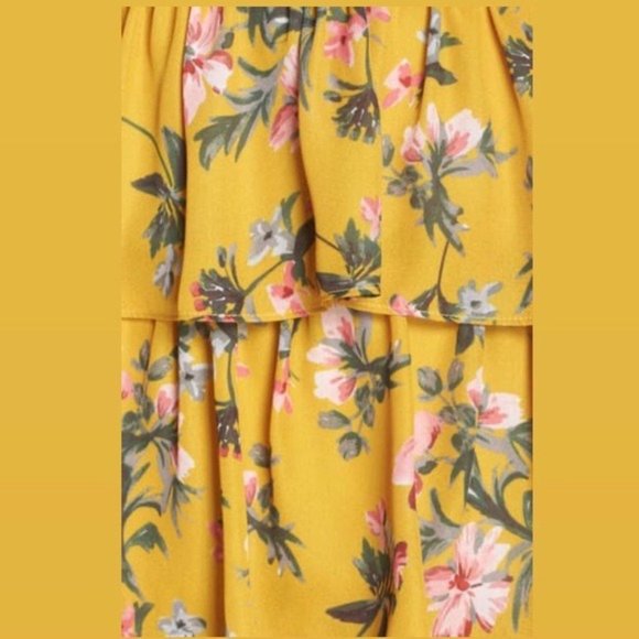 Avec Les Filles Tiered Satin Ruffle Dress, Multi Yellow Gold Size 6 Retail $158 - Picture 11 of 16